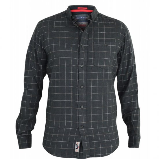 D555 Taylor Long Sleeve Shirt Charcoal - Cămăși - Cămăși Bărbați Mărimi Mari