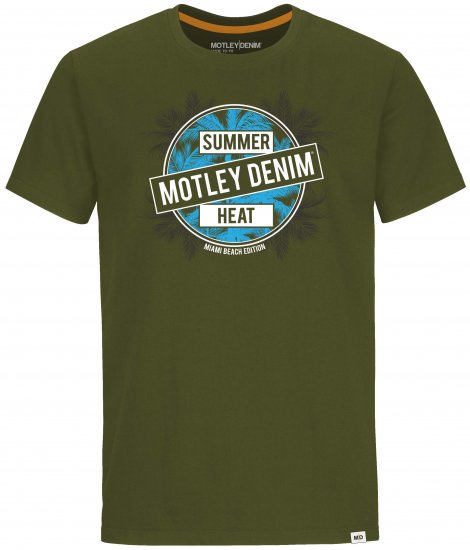 Motley Denim T-shirt Telford Dark Khaki - Tricouri - Tricouri Bărbați Mărimi Mari