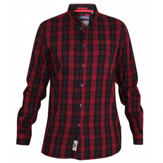 D555 Theo Long Sleeve Check Shirt - Cămăși - Cămăși Bărbați Mărimi Mari