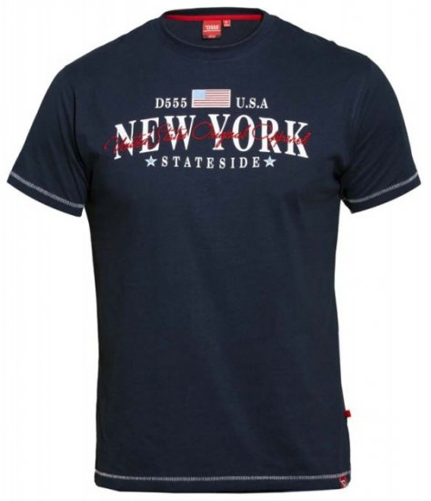 D555 Thornton Embroidery T-shirt Navy - Tricouri - Tricouri Bărbați Mărimi Mari