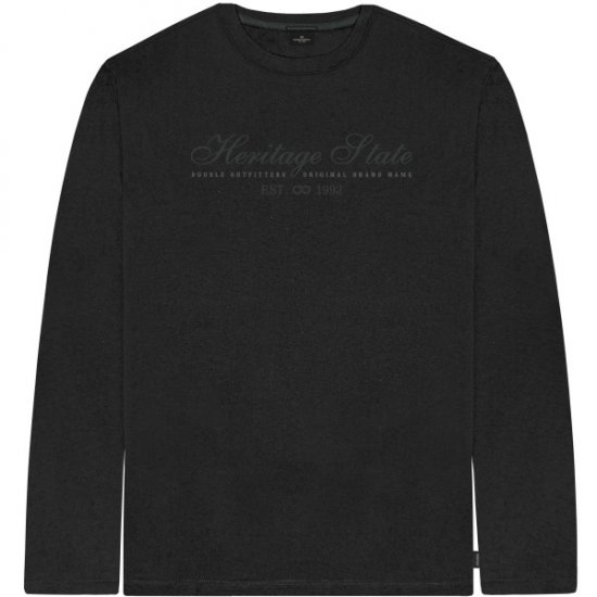 Double Outfitters TS-9171 Long Sleeve T-Shirt Embroidered Black - Tricouri - Tricouri Bărbați Mărimi Mari