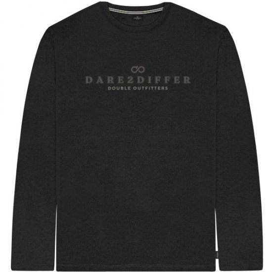Double Outfitters TS-9172 Long Sleeve T-Shirt Print Black - Tricouri - Tricouri Bărbați Mărimi Mari