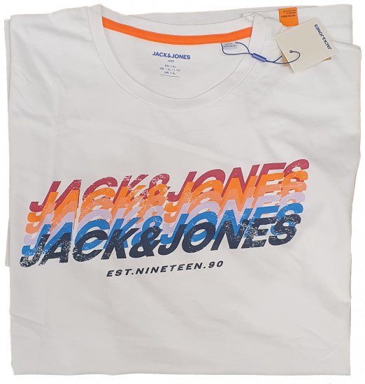 Jack & Jones Tyler T-shirt White - Tricouri - Tricouri Bărbați Mărimi Mari