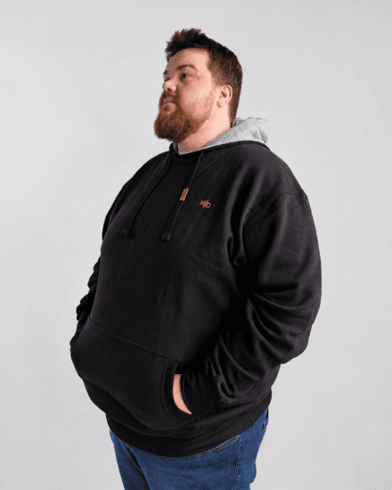 Motley Denim Riga Hoodie Black - Pulovere & hanorace - Pulovere & Hanorace Bărbați Mărimi Mari