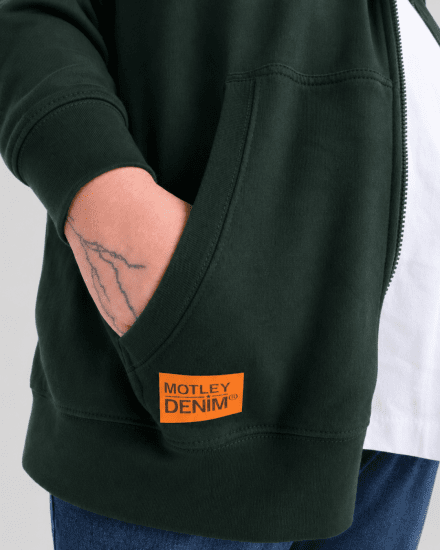 Motley Denim Copenhagen Hoodie Racing Green - Pulovere & hanorace - Pulovere & Hanorace Bărbați Mărimi Mari