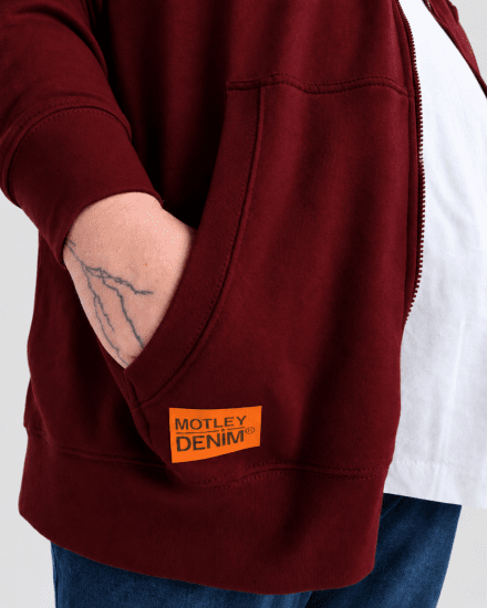 Motley Denim Copenhagen Hoodie Red - Pulovere & hanorace - Pulovere & Hanorace Bărbați Mărimi Mari