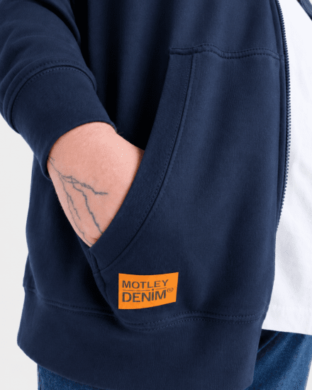 Motley Denim Copenhagen Hoodie Dark Indigo - Pulovere & hanorace - Pulovere & Hanorace Bărbați Mărimi Mari