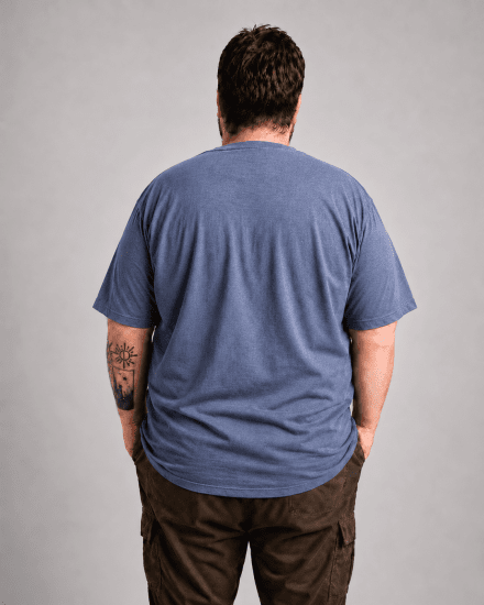 Motley Denim Milan Tricou Indigo deschis - Tricouri - Tricouri Bărbați Mărimi Mari