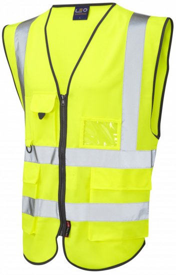 Leo Lynton Superior Waistcoat Hi-Vis Yellow - Haine de lucru - Haine de lucru Bărbați Mărimi Mari