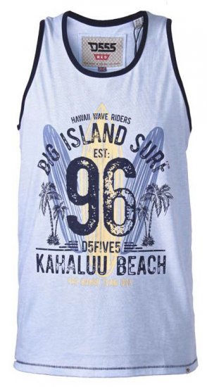 D555 Wirral Hawaii Surf Board Printed Vest Sky Blue - Tricouri - Tricouri Bărbați Mărimi Mari