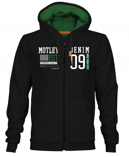Motley Denim Woking Hoodie Black - Pulovere & hanorace - Pulovere & Hanorace Bărbați Mărimi Mari