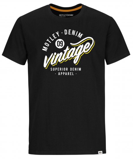 Motley Denim Worthing T-Shirt Black - Tricouri - Tricouri Bărbați Mărimi Mari