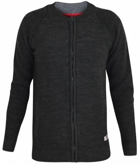 D555 Xavier Knitted Bomber Charcoal - Pulovere & hanorace - Pulovere & Hanorace Bărbați Mărimi Mari