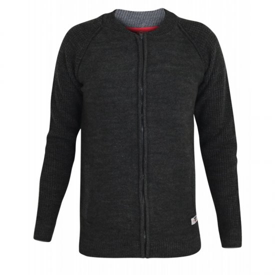 D555 Xavier Knitted Bomber Charcoal - Pulovere & hanorace - Pulovere & Hanorace Bărbați Mărimi Mari