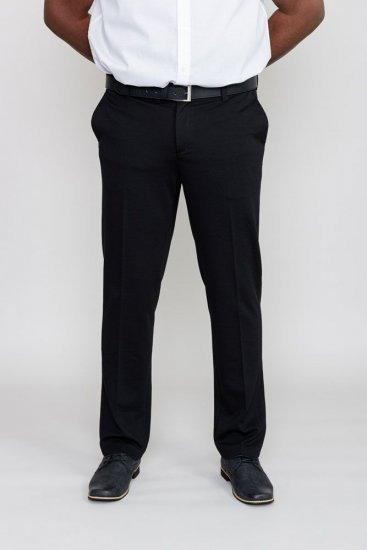 D555 Yarmouth Four Way Stretch Trouser With Flexible Waistband Black - Blugi & pantaloni - Blugi & Pantaloni Bărbați Mărimi Mari