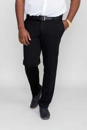 D555 Yarmouth Four Way Stretch Trouser With Flexible Waistband Black - Blugi & pantaloni - Blugi & Pantaloni Bărbați Mărimi Mari