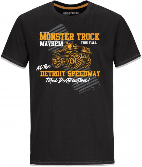 Motley Denim Yeovil T-Shirt Black - Tricouri - Tricouri Bărbați Mărimi Mari