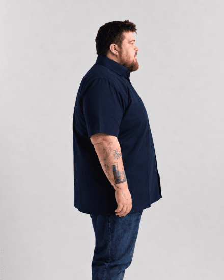 Motley Denim Zagreb Cămașă cu mânecă scurtă Bleumarin - Cămăși - Cămăși Bărbați Mărimi Mari